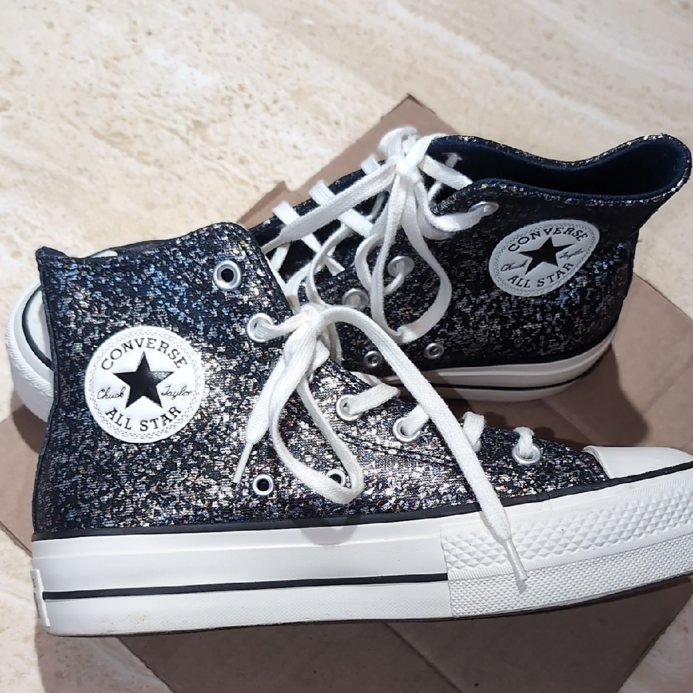 Converse Black Glitter High-Tops